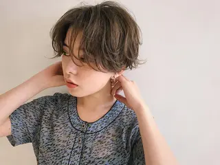 ショート カラー パーマ ヘアアレンジ 松田 亮葉のヘアスタイル