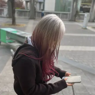 ロング カラー ⭐️韓国ブリーチ 顔周りカット⭐️のヘアスタイル