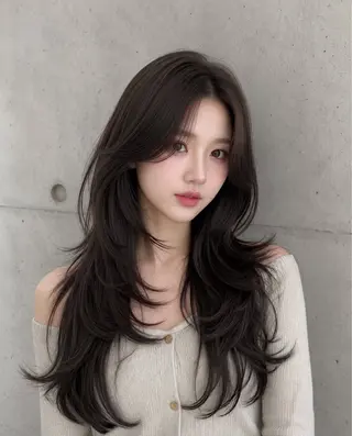 セミロング カラー ヘアアレンジ 🌫️大人韓国ヘア 🌫️naoyaのヘアスタイル