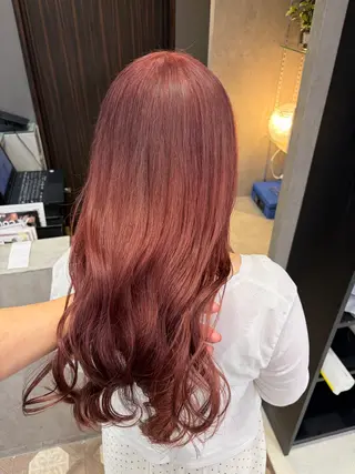 セミロング カラー 天神暖色カラー レイヤー・髪質改善のヘアスタイル