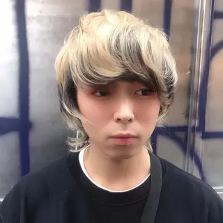 メンズ カラー ブリーチ/ウルフ特化 渋谷カルチャー交差点のヘアスタイル
