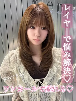 ロング カラー Ryo/名古屋 /小顔レイヤーカットのヘアスタイル