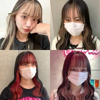 ミディアム カラー 山崎/ボブ縮毛矯正 レイヤー髪質改善のヘアスタイル