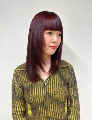 ミディアム カラー ⚪️ニュアンスカラー ⚪️ハイトーン　マユのヘアスタイル
