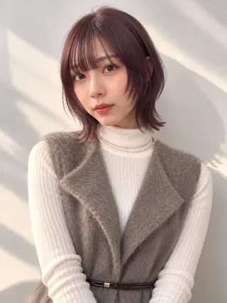 ミディアム ボブウルフ/ レイヤーKOUGAのヘアスタイル