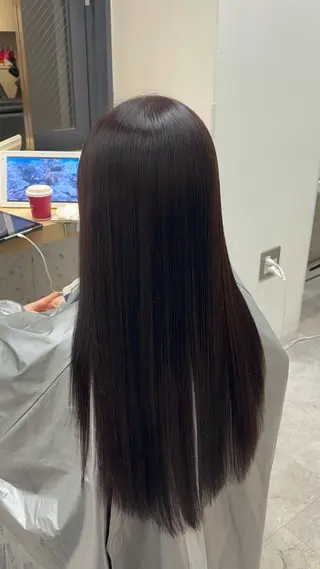 ロング カラー 縮毛矯正♡透明感 カラー髙田海斗のヘアスタイル