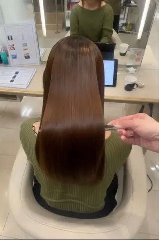 ロング シャドウパーマ／骨格 矯正カット　トモキのヘアスタイル