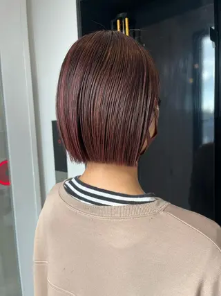 ショート カラー ヘアカラー&縮毛矯正 STAR☆RIVERのヘアスタイル