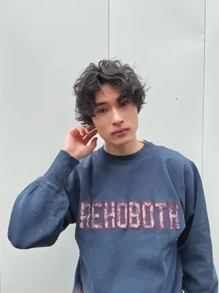 カラー パーマ メンズ スパイキーショート/ メンズヘア/hugeのヘアスタイル