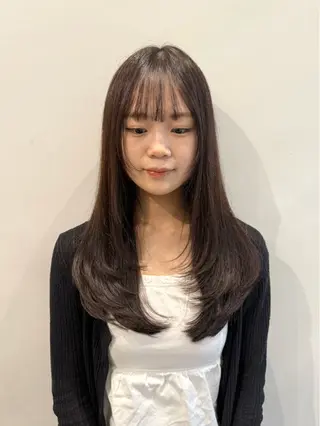 ロング カラー やました もえかのヘアスタイル