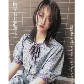 ミディアム カラー テトネ タカシのヘアスタイル