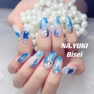 ネイル セミロング カラー パーマ ヘアアレンジ メンズ キッズ マツエク・マツパ アイブロウ YUKI 💗 渋谷店のネイルデザイン