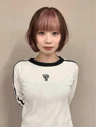ミディアム カラー ヘアアレンジ 縮毛矯正 ブリーチ /mamiのヘアスタイル
