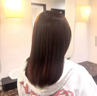 セミロング カラー Ako  カット・ 縮毛矯正モデル募集のヘアスタイル