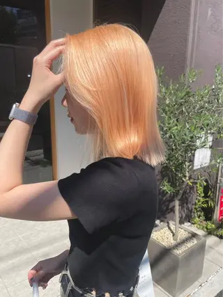 セミロング カラー 名古屋ハイトーン/ 🐶ブリーチ専門店のヘアスタイル