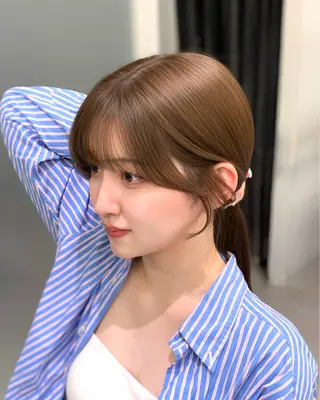 セミロング 🎀韓国風顔周り× 透明感/梅田/アリサのヘアスタイル