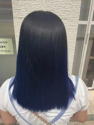 カラー セミロング 透明感カラー/ 髪質改善縮毛 石田のヘアスタイル