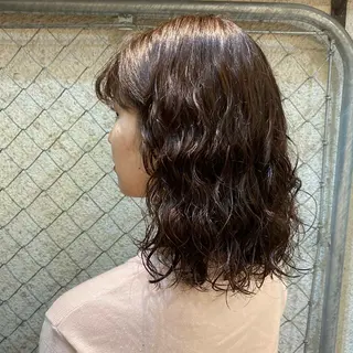 ミディアム パーマ 暖色艶color / ボブ🦩Rioのヘアスタイル