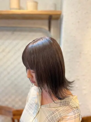 セミロング カラー ヘアアレンジ 🍀透明感カラー×垢 抜けボブ リクト💥のヘアスタイル