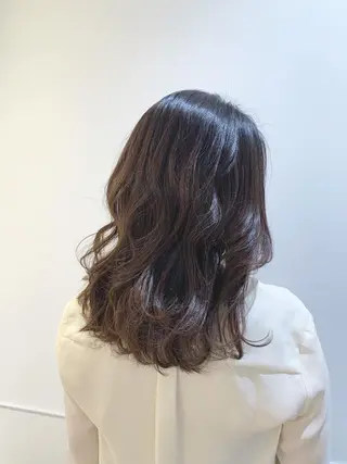 セミロング カラー 透明感カラー ボブ/ 直感カラー診断のヘアスタイル
