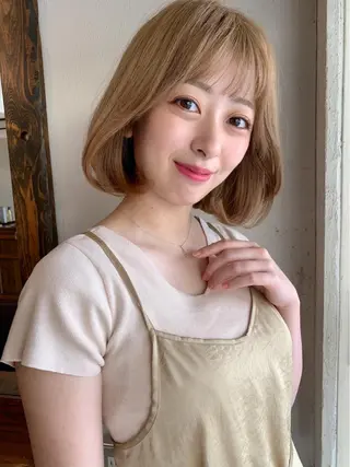 ミディアム カラー 透明感カラー✂︎ /縮毛矯正/YUKAのヘアスタイル