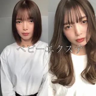 ミディアム エクステ/レイヤー 落合/心斎橋のヘアスタイル