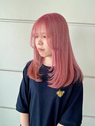 ロング カラー 髪質改善×ハイトーン レイヤー天神美容室のヘアスタイル