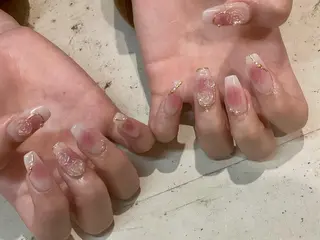 ネイル 韓国/ワンホン/長さ 出しつけ放題🎀のネイルデザイン
