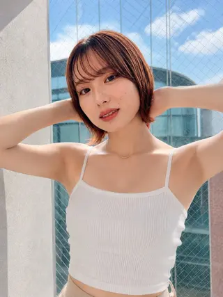 ショート カラー 縮毛矯正× ダブルカラー/三ツ木のヘアスタイル