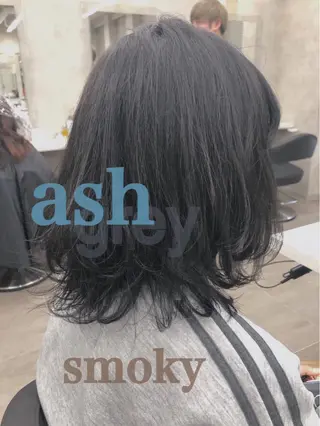 ミディアム カラー 柔らかbeige モトキのヘアスタイル
