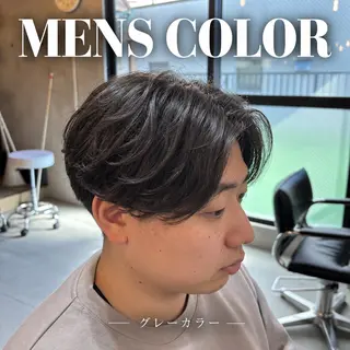 ショート カラー メンズ シャドウパーマ 小形のヘアスタイル