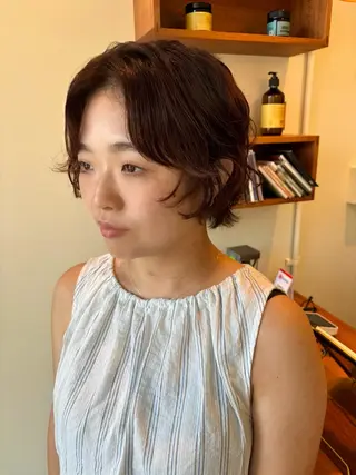 ショート パーマ satsuki 暖色・ブラウンカラーのヘアスタイル