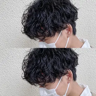 ショート パーマ メンズ 原田 涼矢のヘアスタイル