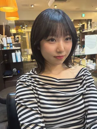 ショート 人気サロン縮毛矯正 ボブカットカラーのヘアスタイル