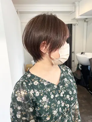 ショート レイヤー×縮毛矯正 深見 拓のヘアスタイル