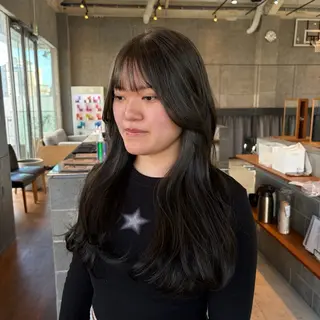 セミロング カラー 透けるカラー 🫧かふうのヘアスタイル