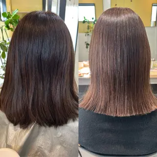 ミディアム パーマ hubhair レイヤー/透明感のヘアスタイル