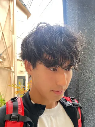 ミディアム パーマ メンズ ♤メンズ✖️パーマ♧ 第十 和博のヘアスタイル