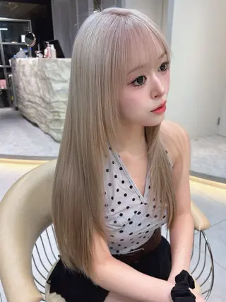ロング 福岡縮毛矯正✨️ ストレート 向井和輝のヘアスタイル