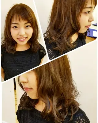 ミディアム カラー 美谷添(ミヤゾエ) まどか大人ヘアサロンのヘアスタイル