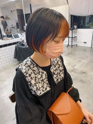 ショート カラー 白髪ぼかし/ショート /ミニボブだいじのヘアスタイル