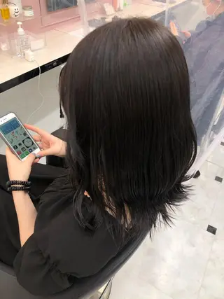 セミロング カラー ヘアアレンジ 透明感/艶髪/💖 トレンドスタイル💖のヘアスタイル