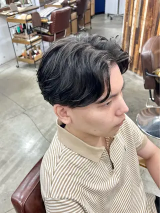 パーマ メンズ 再現性毛流れパーマ メンズヘア木村陸弥のヘアスタイル