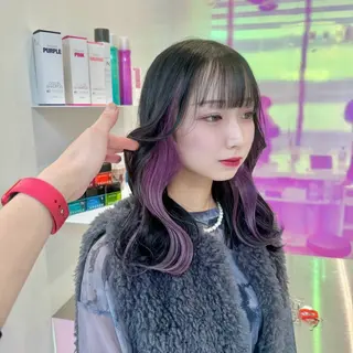 セミロング カラー 韓国スタイル🇰🇷 トレンドレイヤー🪡のヘアスタイル