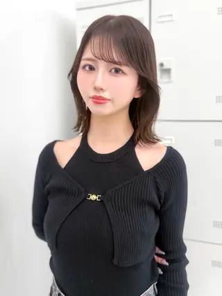 セミロング カラー ヘアアレンジ 縮毛矯正🤍 盛れるボブ/ひかりのヘアスタイル