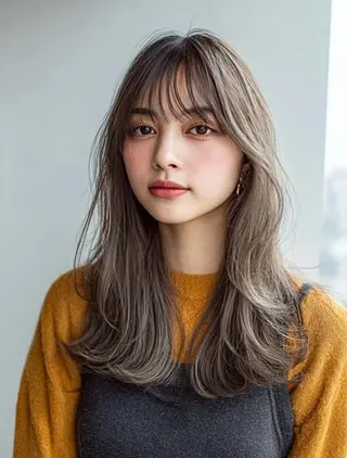 ロング カラー 韓国×艶ハイトーンが かわいい✨️リオ🍒のヘアスタイル