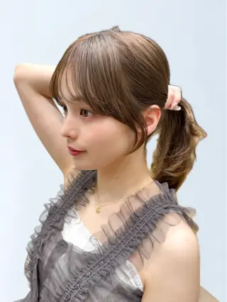 セミロング 顔周り/くびれヘア 韓国ヘア💕風間るなのヘアスタイル