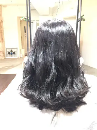 セミロング カラー パル__レイヤー/パ ーマ/デザインカラーのヘアスタイル
