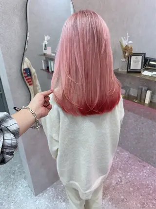 セミロング カラー shion 透明感カラーのヘアスタイル