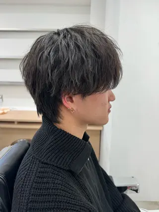 ショート カラー パーマ ヘアアレンジ メンズ 亀井隆汰/メンズ専門 パーマ/フェード可のヘアスタイル